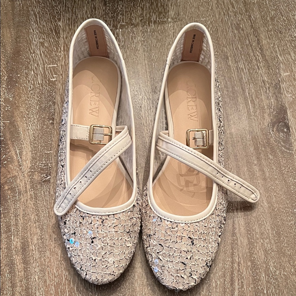 J. Crew Sequin Mary Jane Flats - Picture 2 of 9
